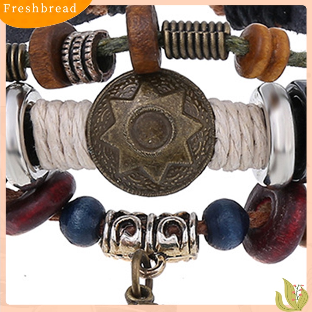 &lt; Freshbread &gt; Charm Gelang Multi-Layer Liontin Bulu Indah Handmade Tali Bungkus Gelang Untuk Pacaran