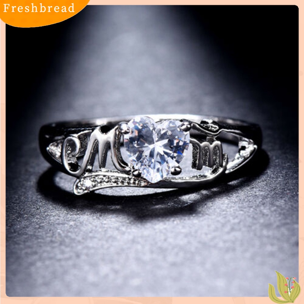 &lt; Freshbread &gt; Cincin Jari Fashion Bahan Alloy Halus Love Heart Ring Untuk Wanita