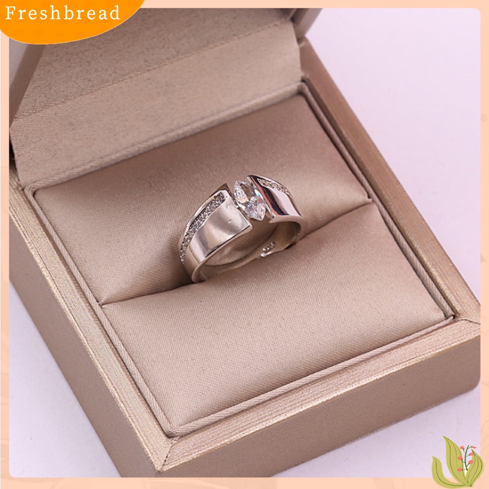 &lt; Freshbread &gt; Fashion Wanita Marquise Cut Cubic Zirconia Geometris Cincin Pernikahan Perhiasan Hadiah