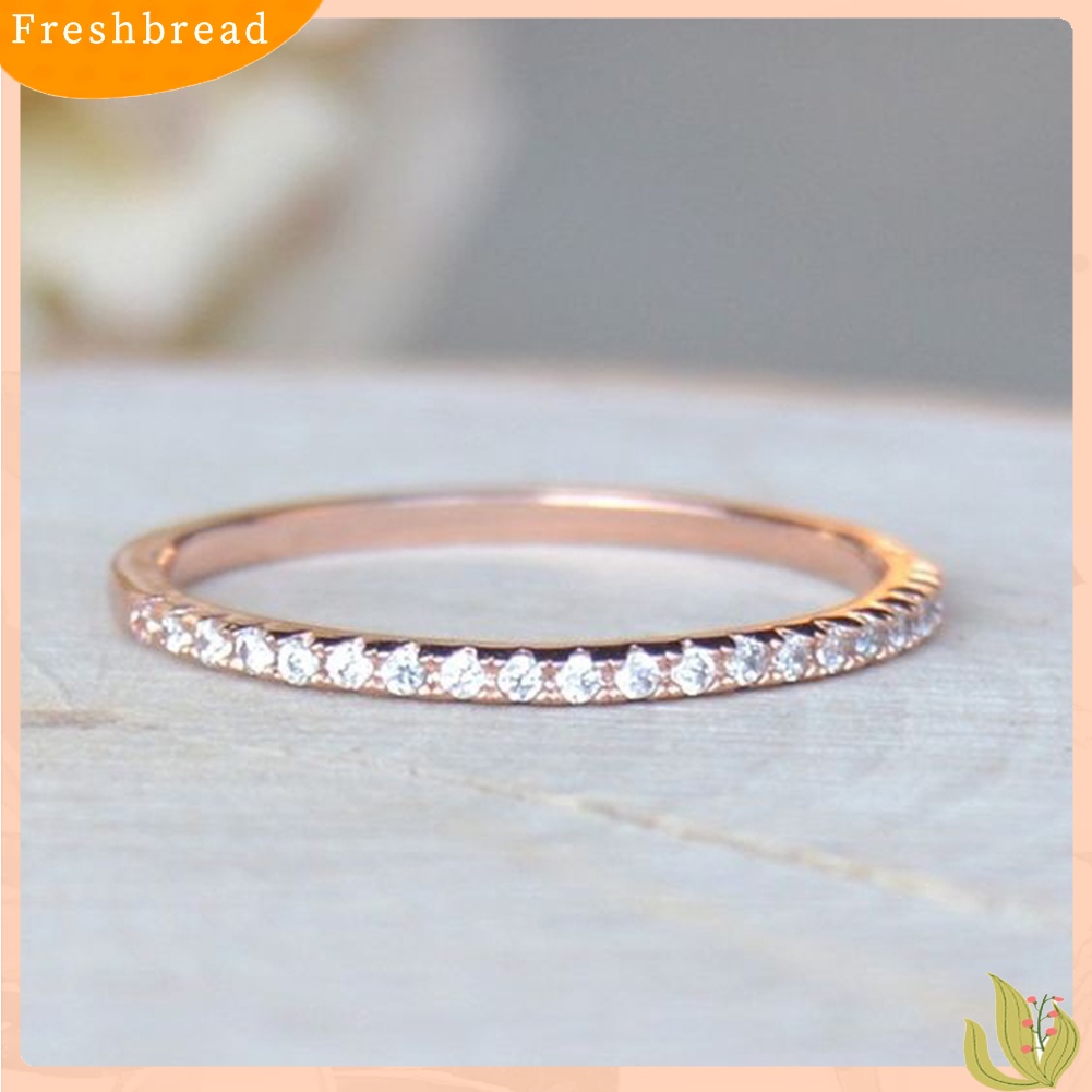 &lt; Freshbread &gt; Couple Wanita Fashion Berlian Imitasi Mengkilap Bertatahkan Paduan Jari Cincin Perhiasan Hadiah