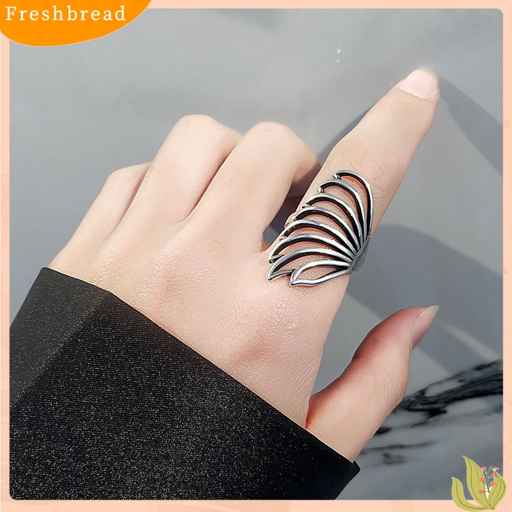 &lt; Freshbread &gt; Hip-hop Berlebihan Tembaga Wanita Cincin Berongga Kupu-Kupu Pembukaan Jari Cincin Perhiasan Aksesoris
