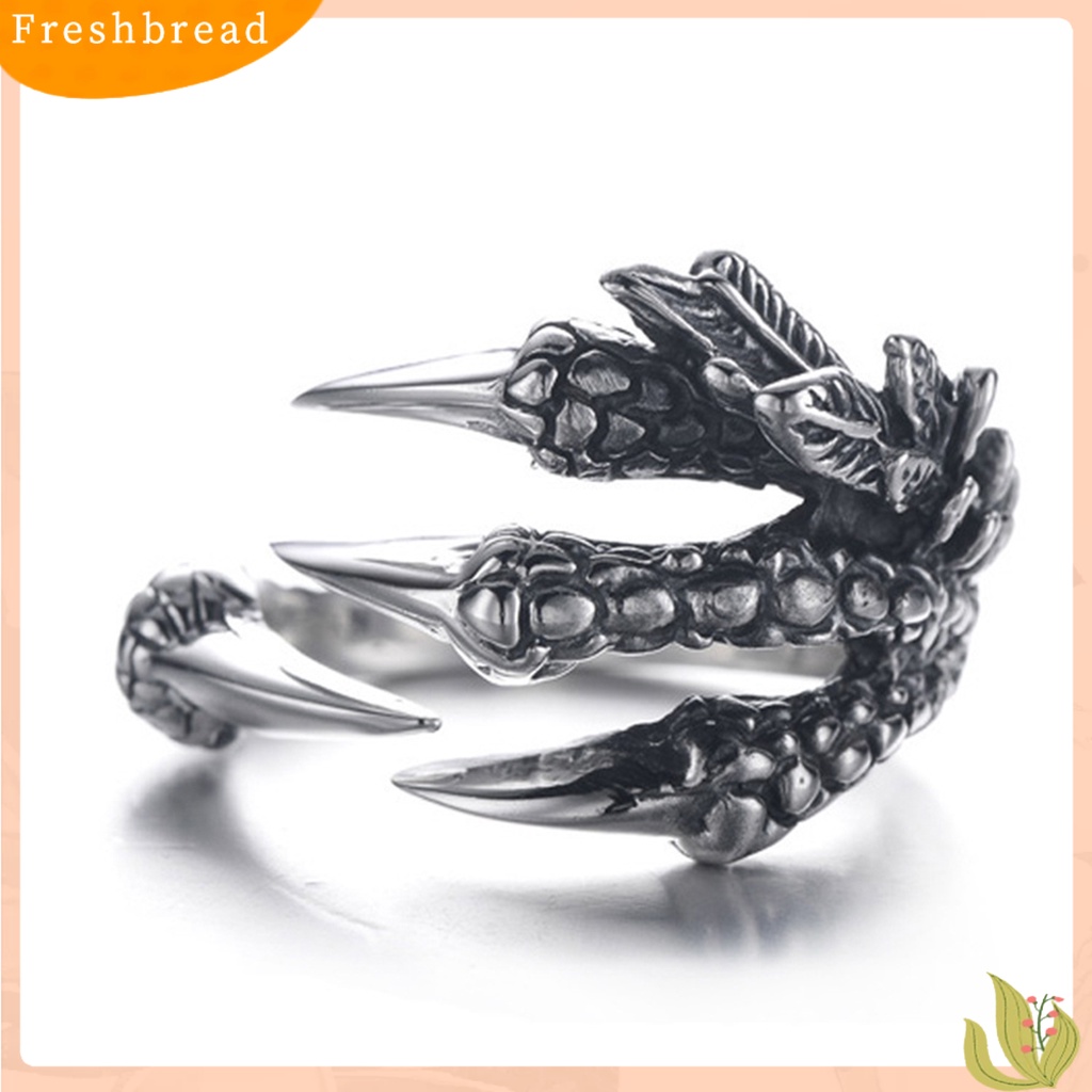 &lt; Freshbread &gt; Fashion Unisex Baja Titanium Cakar Naga Terbuka Jari Cincin Perhiasan Pesona Hadiah