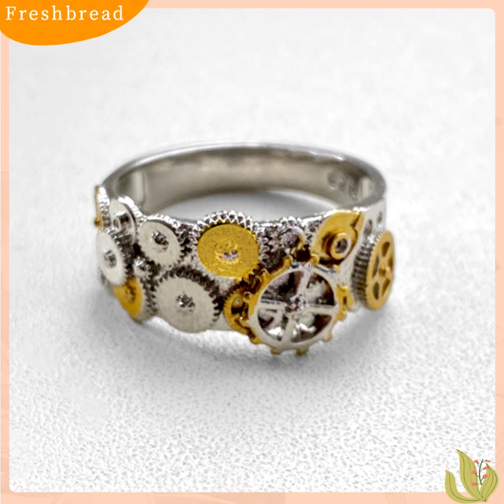 &lt; Freshbread &gt; Perhiasan Cincin Bentuk Geometris Hias Vintage Clockwork Gear Finger Ring Untuk Ulang Tahun Pernikahan