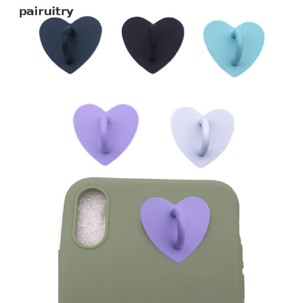 Prt Kawaii Perekat Logam Jantung Ponsel Pesona Holder Ponsel Case Jari Cincin Stand Hooks Gesper Ch Clasp Aksesoris PRT