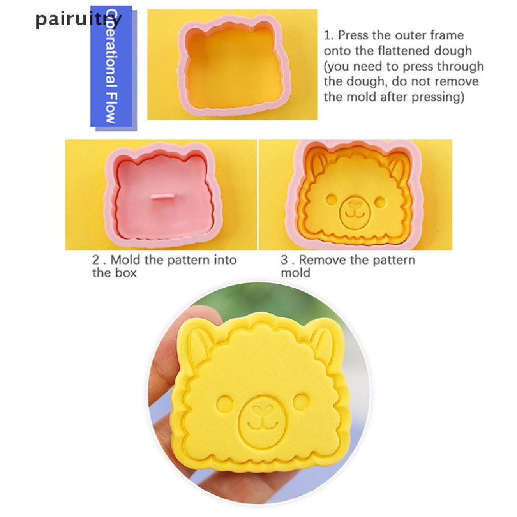 Prt 8PCS Kartun Hewan Cookie Pemotong Pressable Biskuit Cetakan Pesta Baking Mold PRT