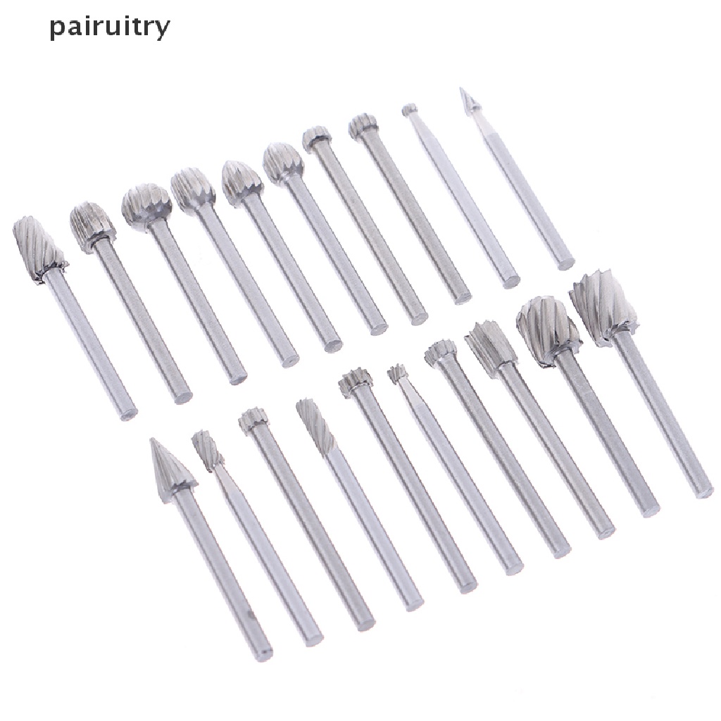 Prt 20pcs Tungsten Carbide Rotary Point Burr Die Grinder Shank Set 3 * 40mm PRT