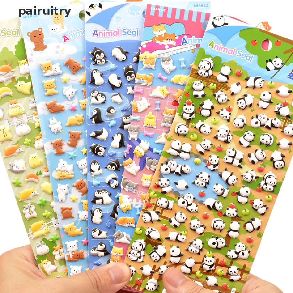 Prt Pinguin Panda Stereo Bubble Sticker Diary Stiker Dekorasi Alat Tulis Stiker PRT