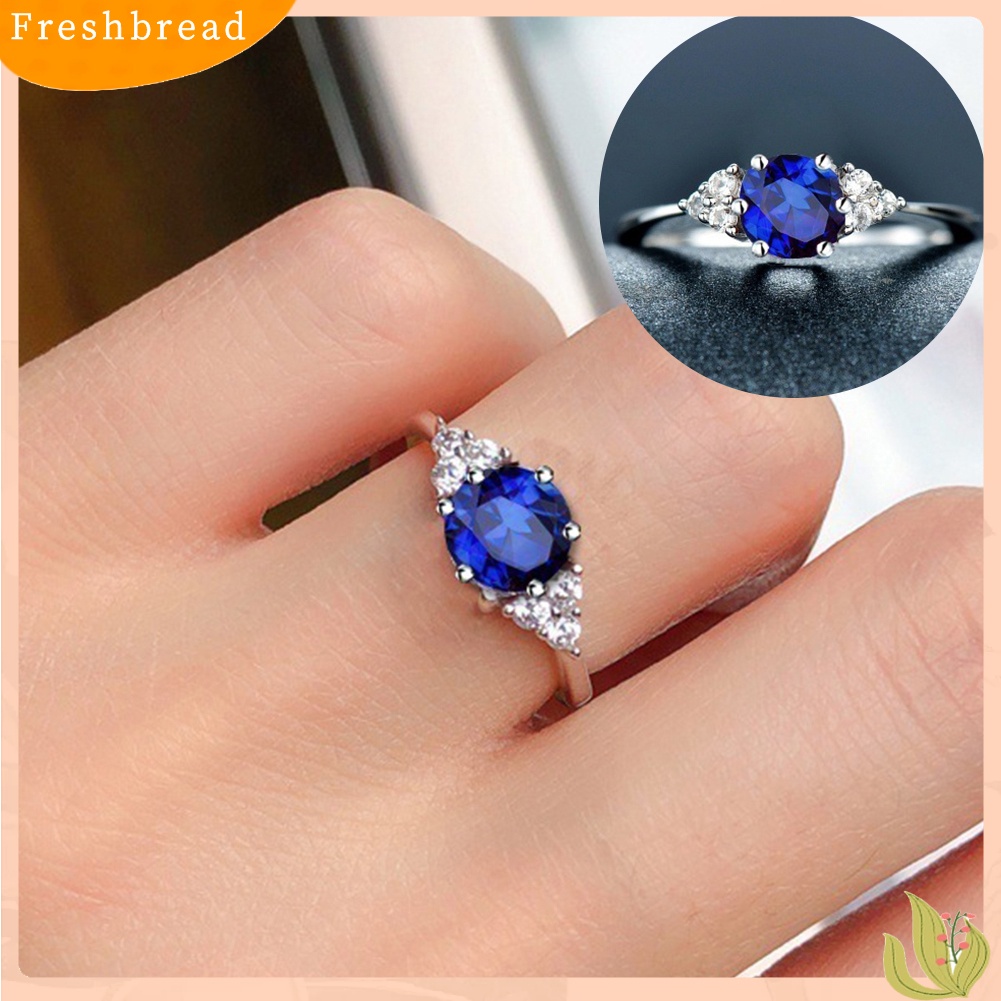 &lt; Freshbread &gt; Wanita Faux Safir Garnet Zamrud Batu Permata Jari Cincin Hadiah Perhiasan Pernikahan