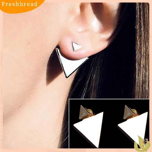 &lt; Freshbread &gt; Segitiga Asimetris Wanita Golden Silver Alloy Ear Studs Earrings Perhiasan Pesta