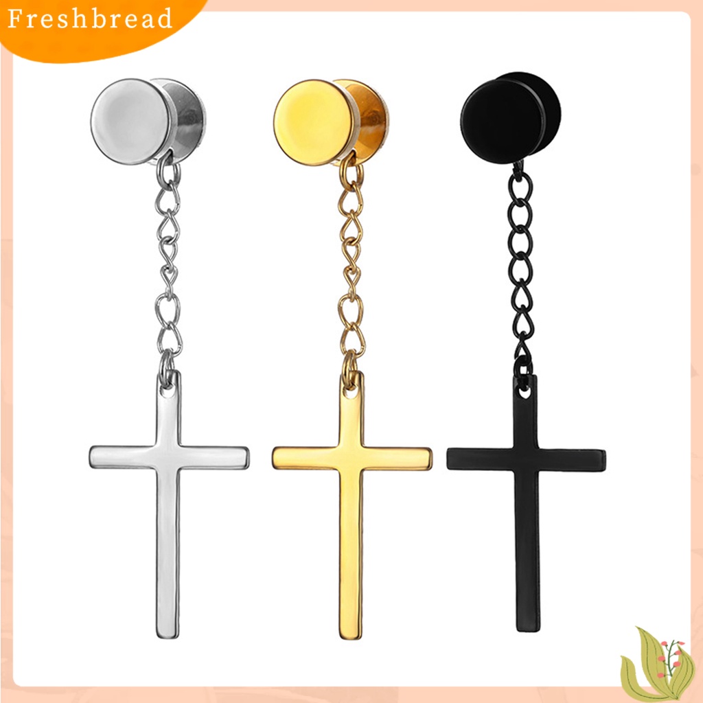 &lt; Freshbread &gt; 1Pc Unisex Anting Menjuntai Geometris Hip Hop Perhiasan Simple Electroplated Earring Untuk Pakaian Sehari-Hari