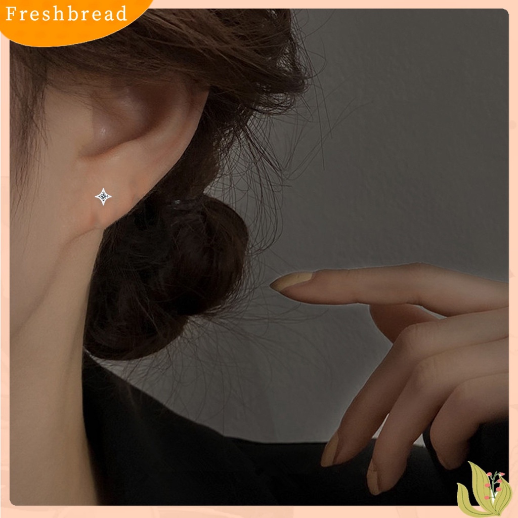 &lt; Freshbread &gt; 1pasang Wanita Ear Studs Bentuk Pentagram Pengerjaan Halus Semua Pertandingan Shiny Gaya Sederhana Canggih Petite Star Earrings Aksesoris Populer