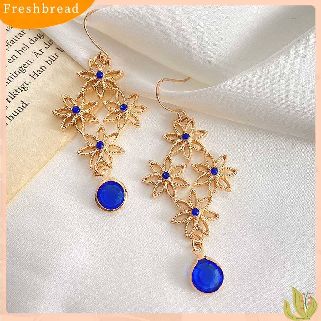 &lt; Freshbread &gt; 1pasang Anting Kait Berongga Keluar Bunga Perhiasan Bohemian Cut-out Earrings Pacaran