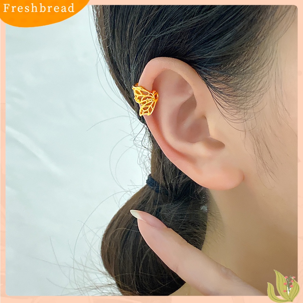 &lt; Freshbread &gt; 1Pc Manset Telinga Non-Piercing Hypoallergenic High Gloss Cantik Mini Hadiah Fashion Perhiasan Berongga Kupu-Kupu Klip Bungkus Tulang Rawan Anting-Anting Untuk Harian