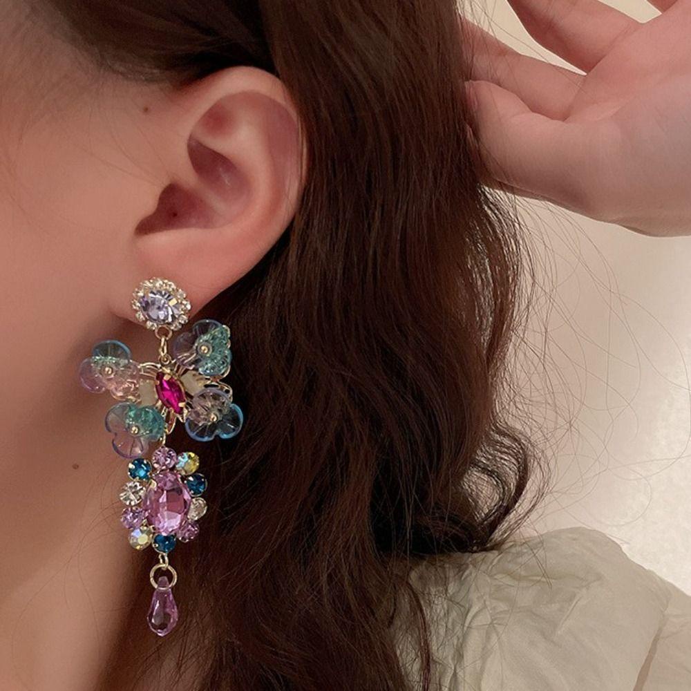 Anting Wanita Nanas Anting Asimetris Retro Warna-Warni Baru
