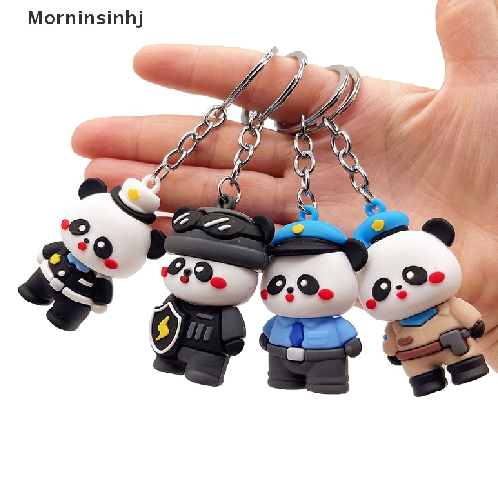 Mornin Baru Kartun Panda Police Gantungan Kunci Lem Lembut Pria Dan Wanita Tas Liontin Panda Lucu Keyring Pendant Hadiah id