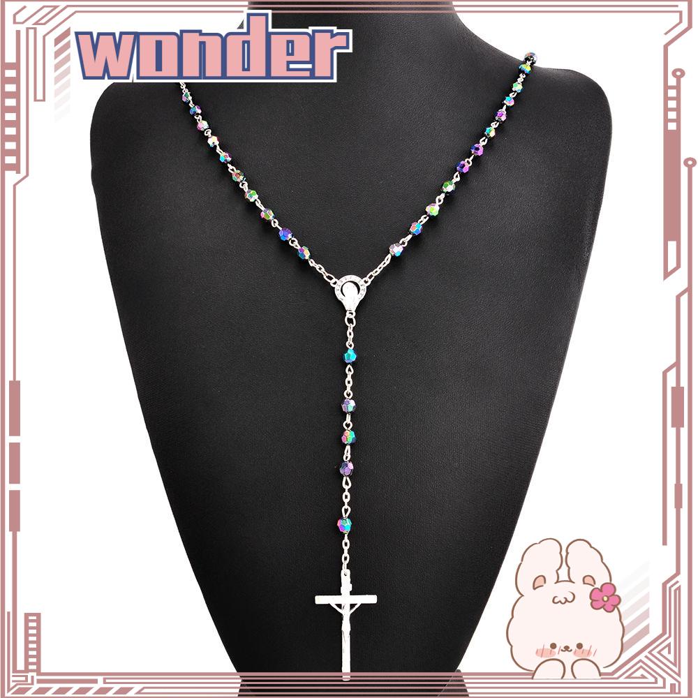 Wonder Cross Kalung Fashion Charm Vintage Rosario Beads Rantai
