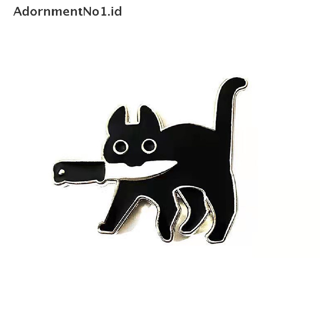 [AdornmentNo1] Kartun Kucing Hitam Pemodelan Pop-Enamel Bros Pin Fashion Kerah Lencana Pin Perhiasan Hadiah [ID]