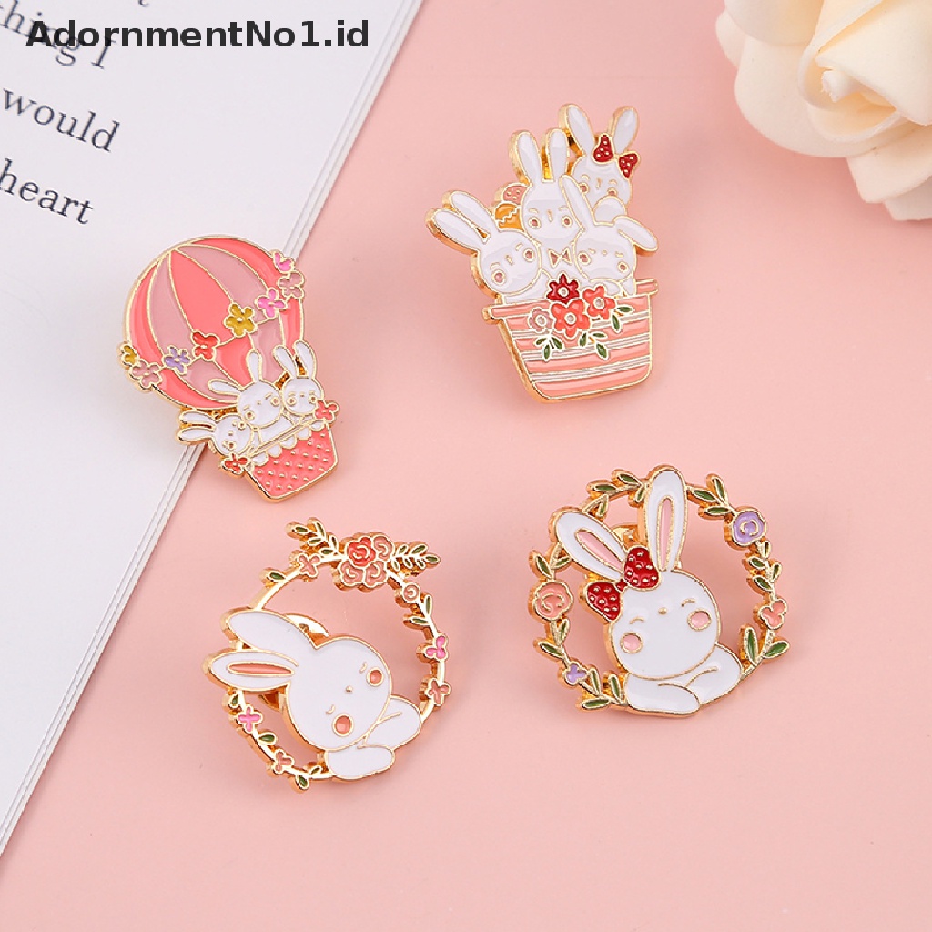 [AdornmentNo1] Perhiasan Pin Bros Kelinci Lucu Pin Lencana Topi Ransel Aksesoris Pasangan Perhiasan Valene Hadiah Hari Halloween Natal [ID]