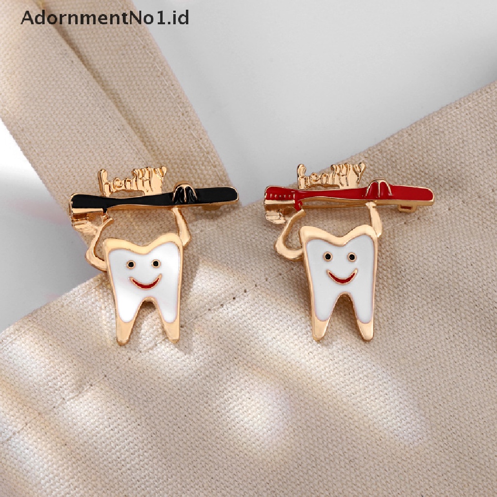 [AdornmentNo1] Kartun Menyenangkan Sikat Gigi Kreatif Melindungi Gigi Bros Indah Sikat Gigi Gigi Enamel Pin Kerah Lencana Aksesoris Dentis Dokter Perhiasan [ID]