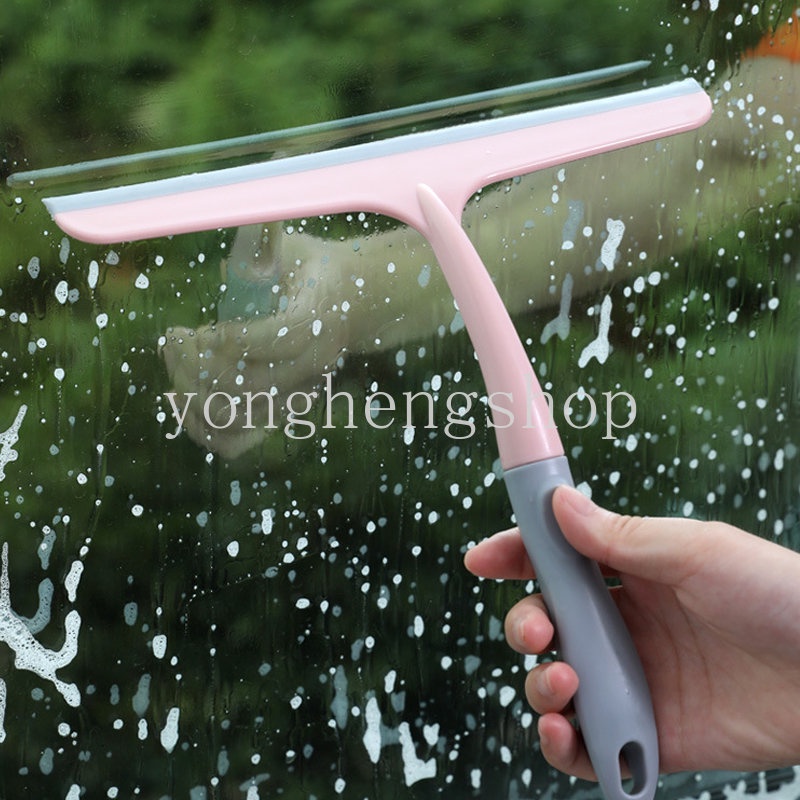 Wiper Kaca Jendela Dengan Pisau Silikon Pembersih Kaca Mobil Non-Slip T-Shaped Wiper Scraper Mirror Cleaning Tool Squeegee Sikat Cuci Dinding Ubin Lantai