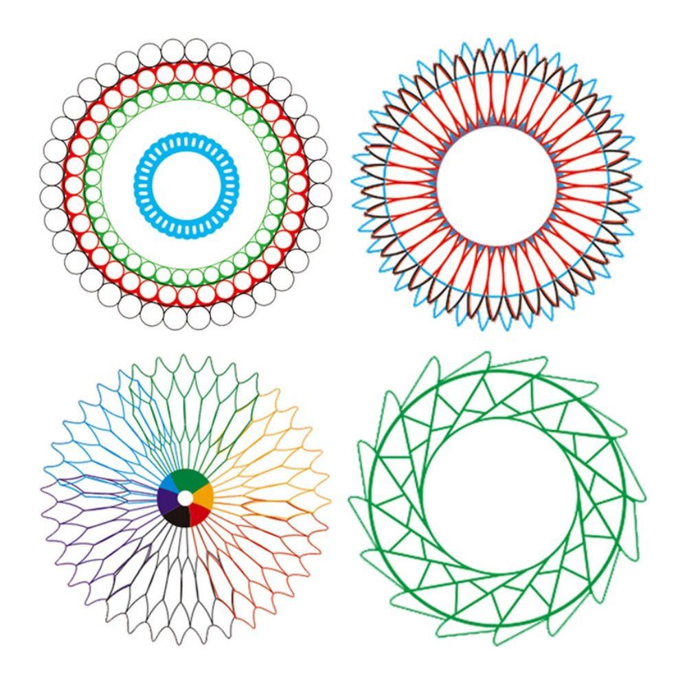 Mxbeauty Spirograph Mainan Gambar Set Minat Warna Lukisan Aksesoris Menggambar Aksesoris Desain Spiral Roda Menggambar Mainan Edukasi