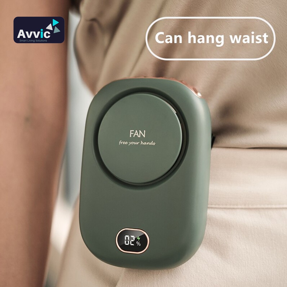 Avvic Kipas Angin Mini Portable Pemium DQ203 Portable Hanging Neck Fan 2000mAh Model Gantung Leher