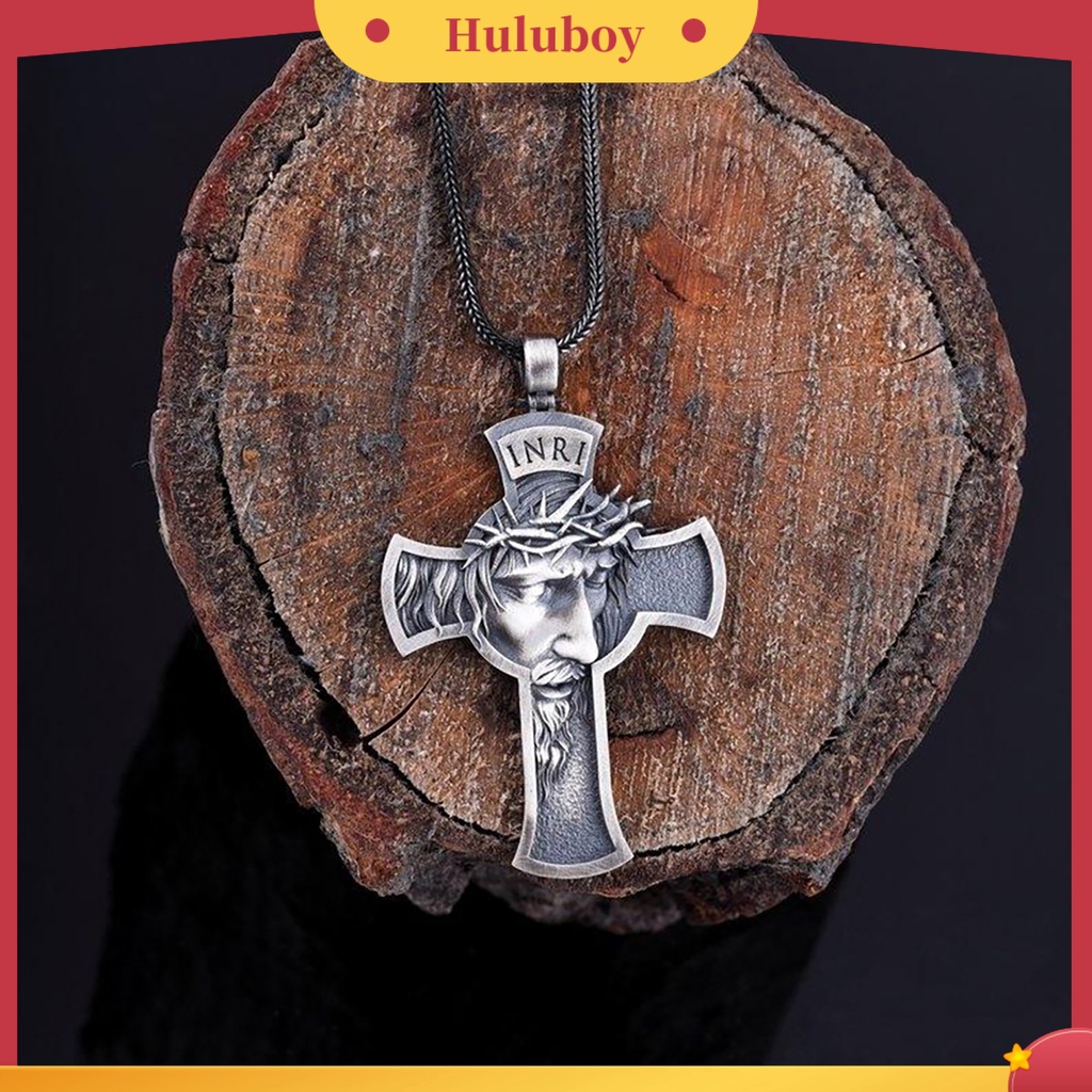 {Ready Stock} Kalung Liontin Salib Fashion Yesus Ukiran Alloy Gaya Liontin Salib Untuk Pria