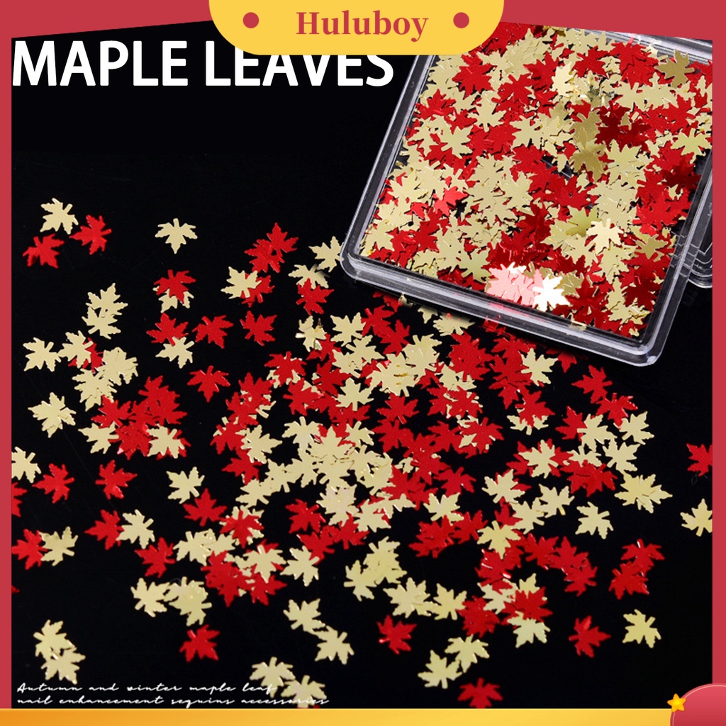 {In Stock} 1kotak Paku Sequin Super Tipis Mini Multi-Warna Aneka Halus DIY Nail Art Sparkling Maple Leaf Manicure Glitters Dekorasi Untuk Salon Kuku