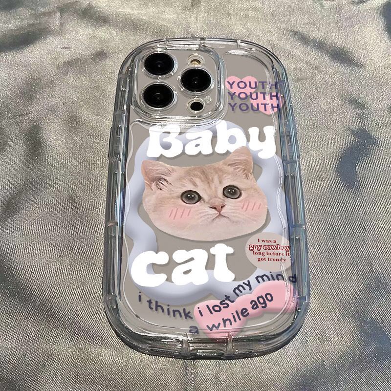 IPHONE Casing Transparan Kucing Lucu Kompatibel Untuk Iphone14 13 12 11 Pro Max XS X Xr8 +7Plus Silikon Lembut Shockproof Casing Ponsel Cover Sel Precticer