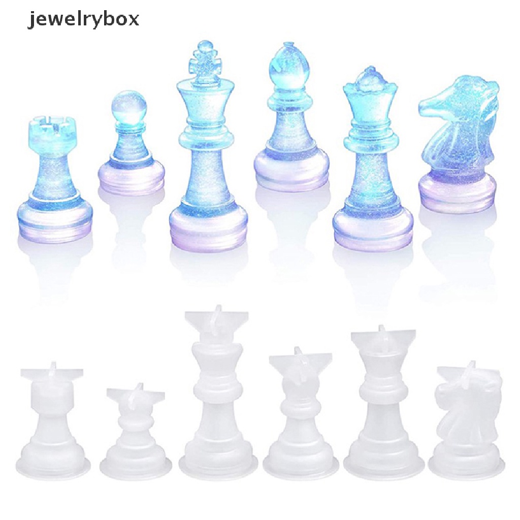 [jewelrybox] 1pc DIY Catur Piece Kristal Epoxy Resin Cetakan Queen King 3D Catur Silikon Cetakan Butik