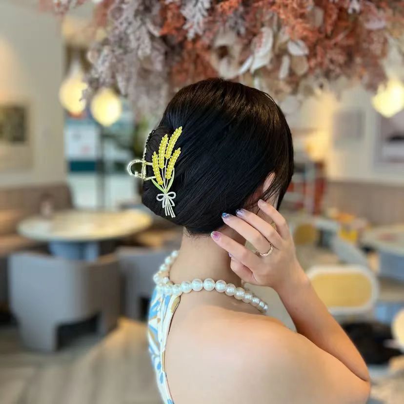 Jepit Rambut Korea Jedai Zirkon Padi Wanita Elegan MoTIF Baru Original Import