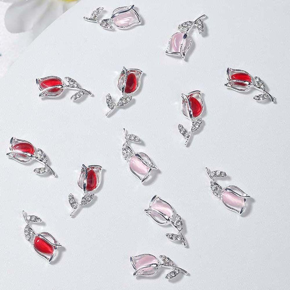 AUGUSTINA Agustina Bunga Hiasan Kuku Fashion Nail Charms Cahaya Mewah Nail Art Jepang 3D Nail Art Drills