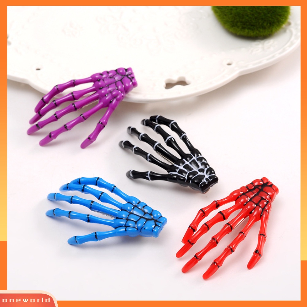 [ONE] Punk Wanita Skeleton Claw Zombie Tangan Hair Clip Hairpin Bobby Pin Dekorasi Halloween