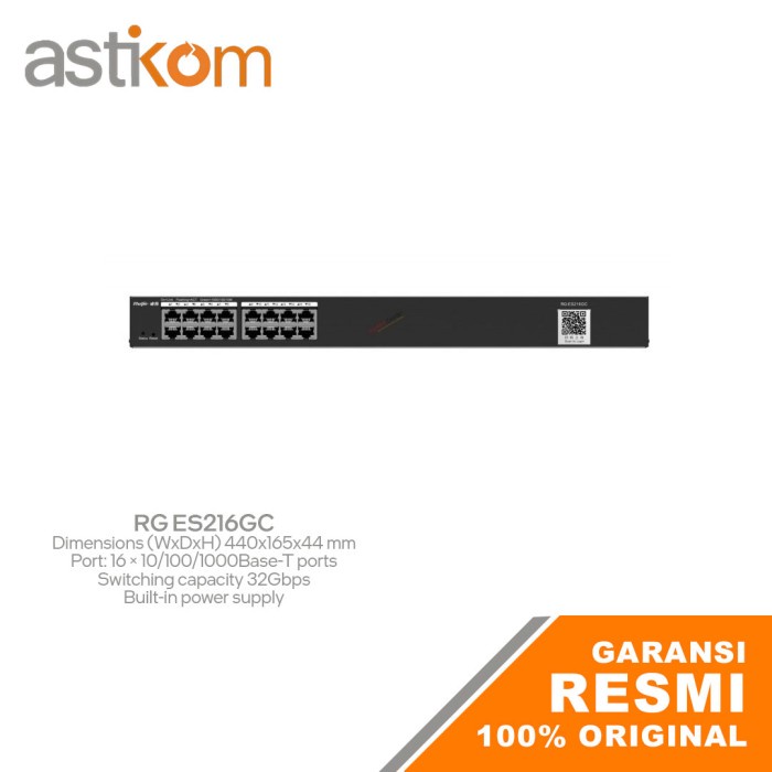 Ruijie Reyee RG ES216GC 16-Port Gigabit Cloud Managed Switch