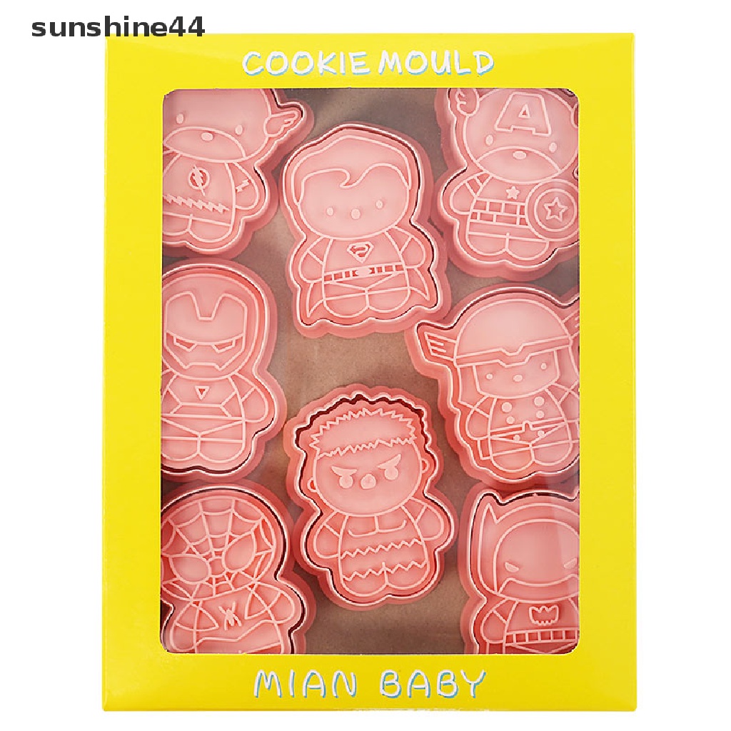 Sunshine 8Pcs Anime Plastik Cookie Cutter Pemotong Biskuit Cetakan Biskuit Alat Kue ID