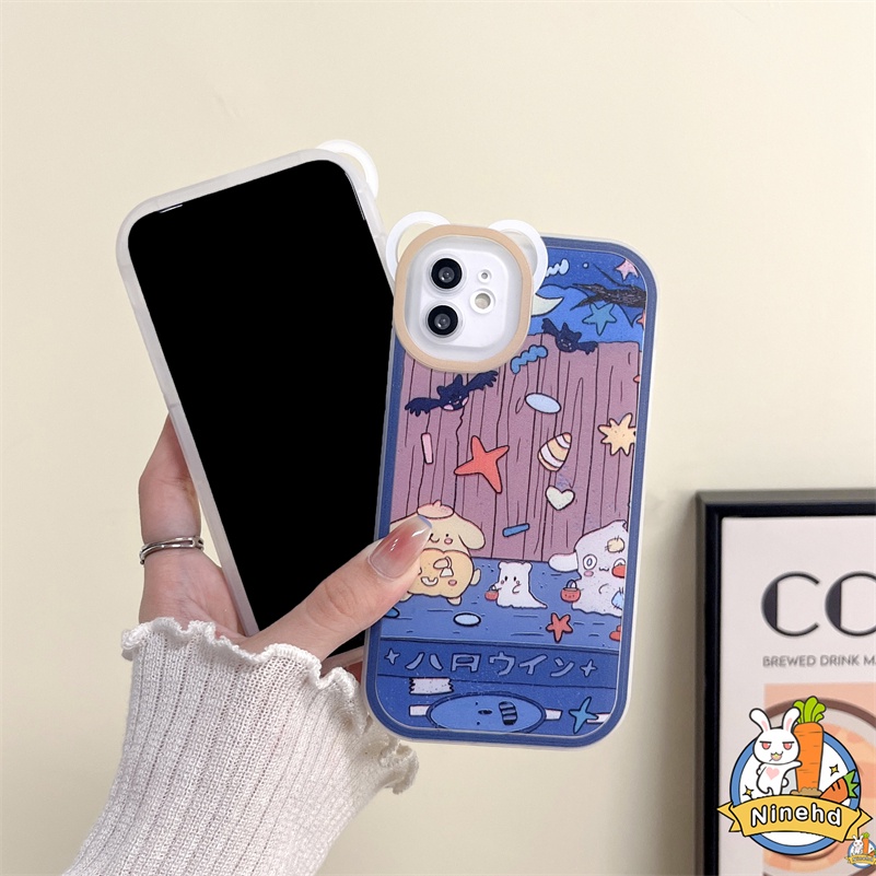 IPHONE Casing Kompatibel Untuk Iphone14 13 12 11 Pro Max X Xr Xs Max SE 8 7 6 6s Plus Motif Kartun Lucu Casing Ponsel Pelindung Kamera Shockproof Clear Bumper Soft TPU Cover Pelindung