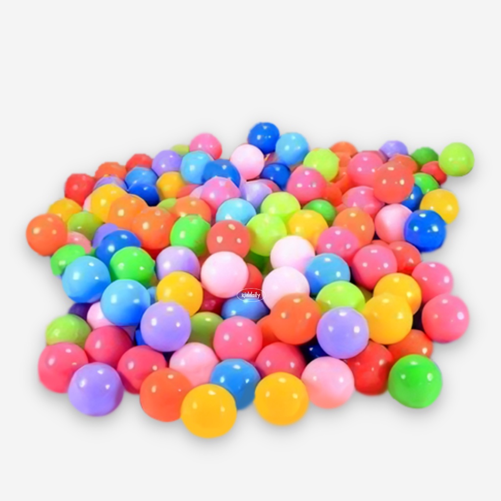 KIDDAILY MAINAN MANDI BOLA PLASTIK WARNA-WARNI ISI 50 PCS ISI 25 PCS UNTUK PLAYFENCE PAGAR ANAK KOLAM ANAKMANDI BOLA ANAK MANDI BOLA BAYI PLAYPEN PAGAR BAYI KOLAM MANDI BOLA ANAK