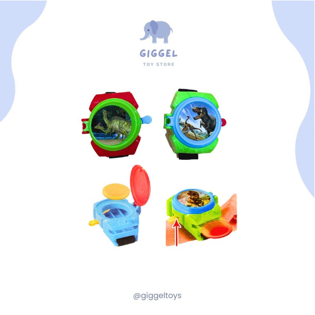 [ Giggel ] Mainan Jam Tangan Tembak / Jam Tangan Karakter Dinosaurus / Mainan Anak / Mainan outdoor