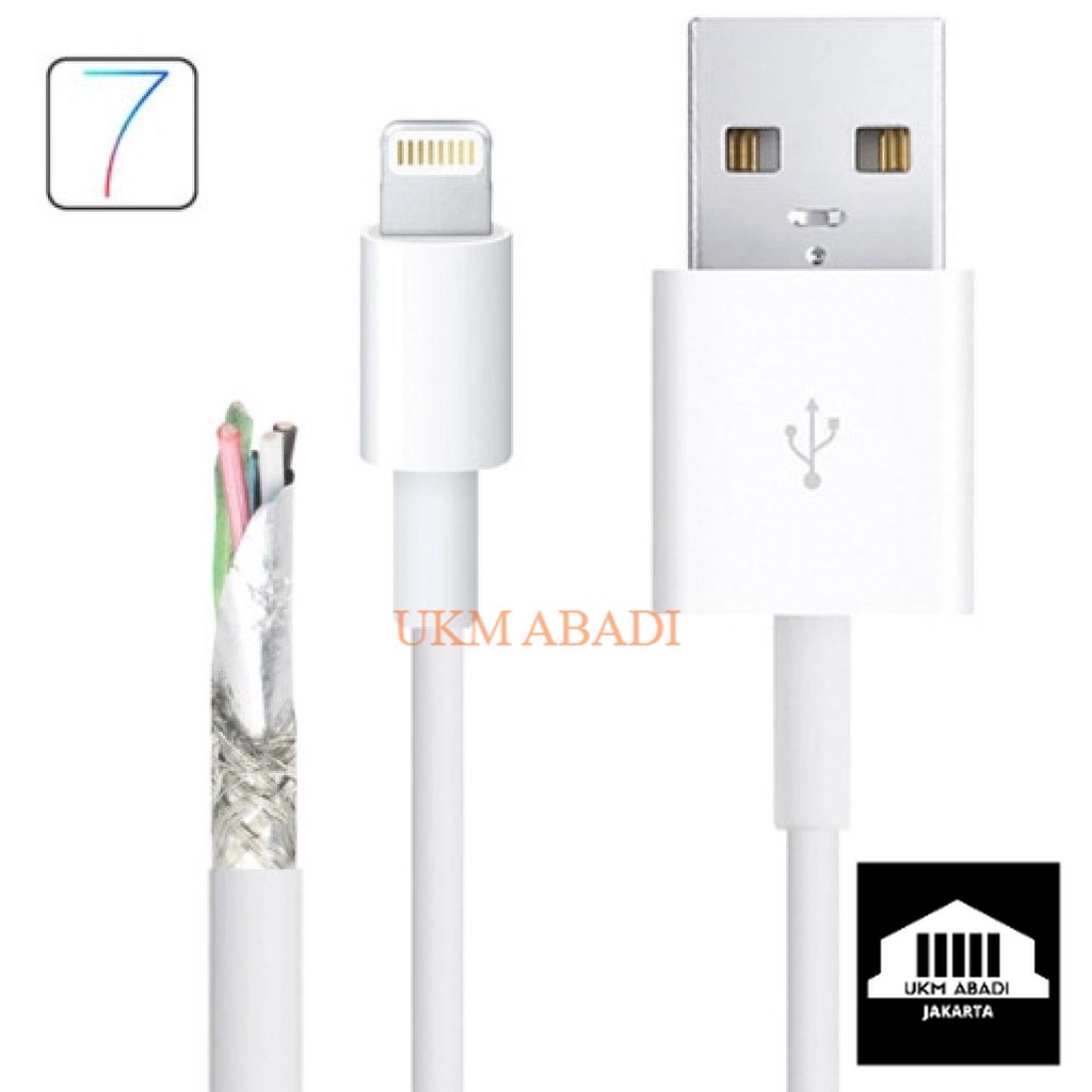 Kabel Apel Charger Lightning Multiple Strands Good Quality 1m S IP5G