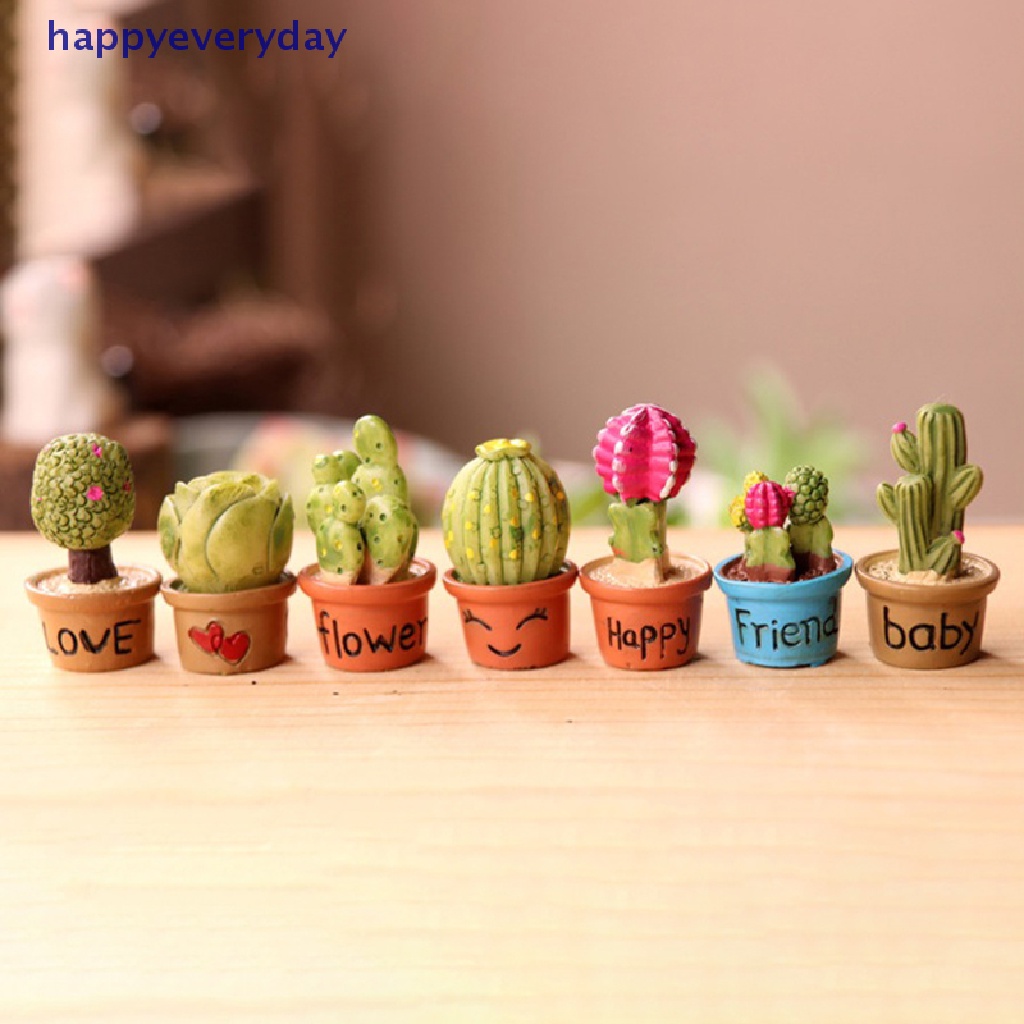 [happy] 5pcs Miniatur Dalam Pot Untuk Dekorasi Furniture Rumah Boneka Home [ID]