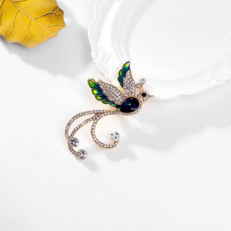 Fashion Indah Phoenix Berlian Imitasi Bros Pin Untuk Wanita Elegan Perjamuan Pesta Aksesoris Jewerly Kreatif Hewan Lencana Pin