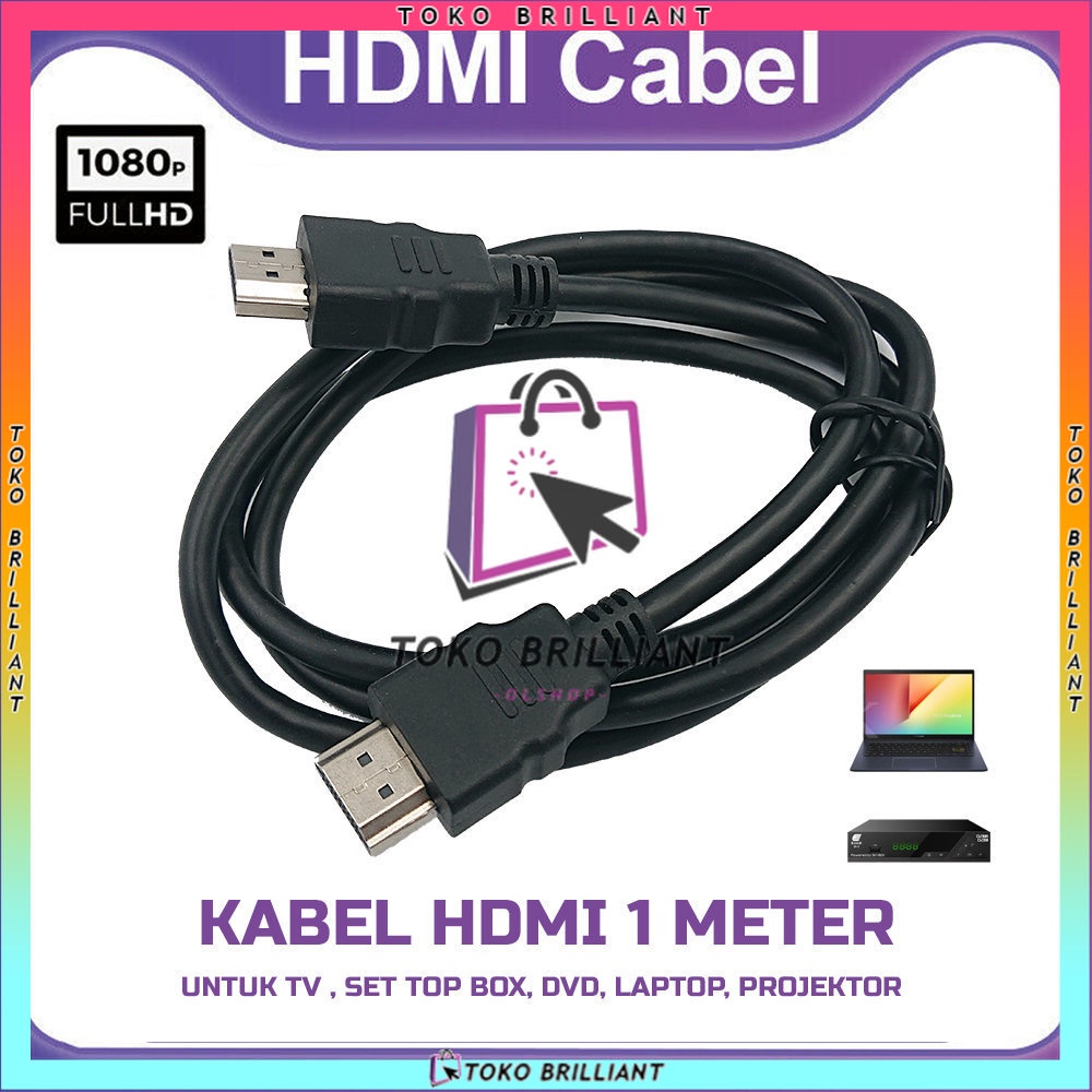 HDMI kabel Ukuran 1 Meter Male to Male Cocok Untuk TV Set Top Box