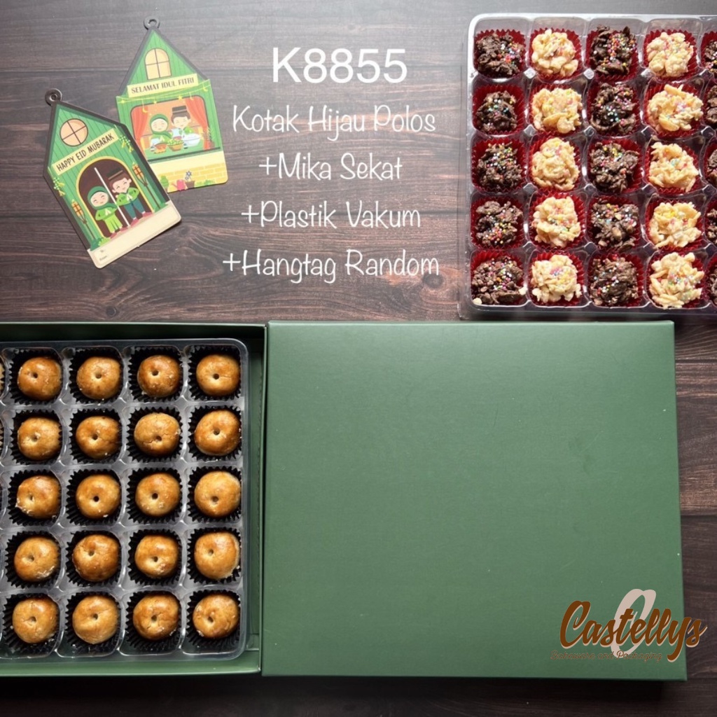 

5 Pcs Kotak Box + Mika Sekat 30 HIJAU Kotak Nastar Kue Lebaran Idul Fitri