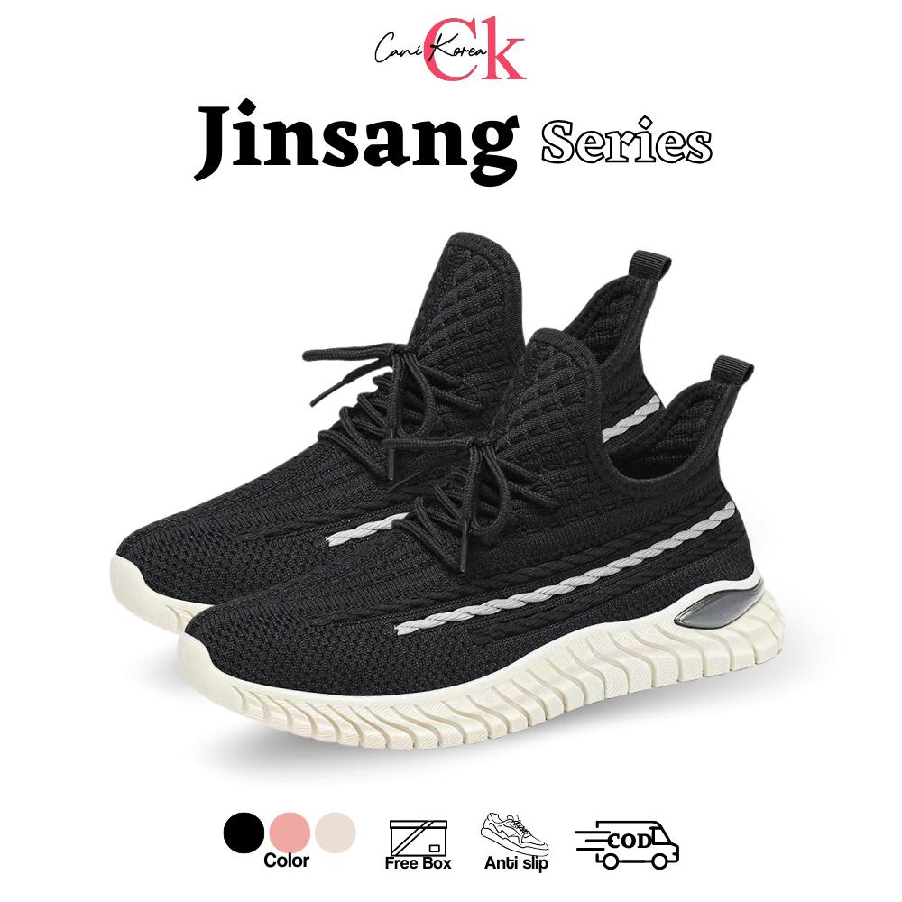 CaniKorea &quot;FREE BOX&quot; Jinsang Sepatu Sport Rajut Wanita Kasual Fashion Korea Import 9199