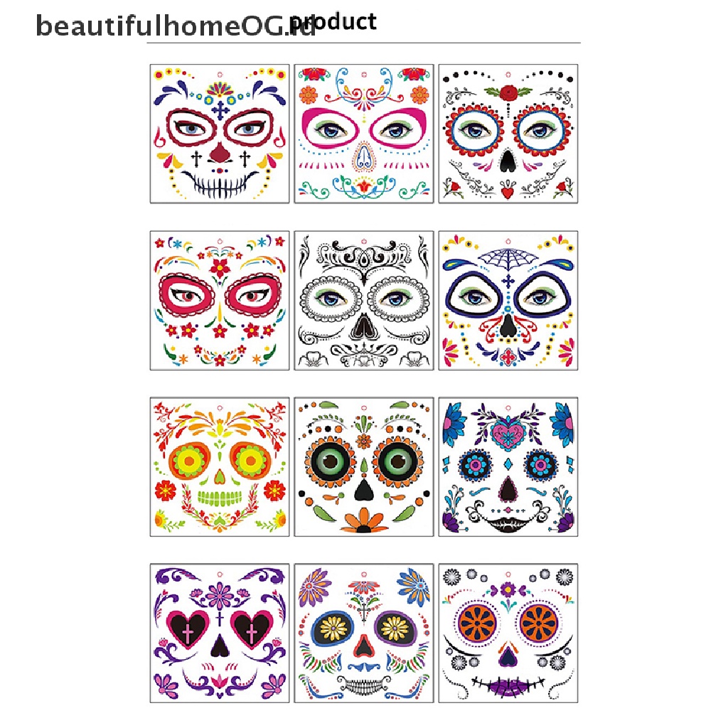 // Kecantikan// 5Pcs Temporary Womens Face Tattoo Art Visage Makeup Stiker Sexy Tatoo Stickers **