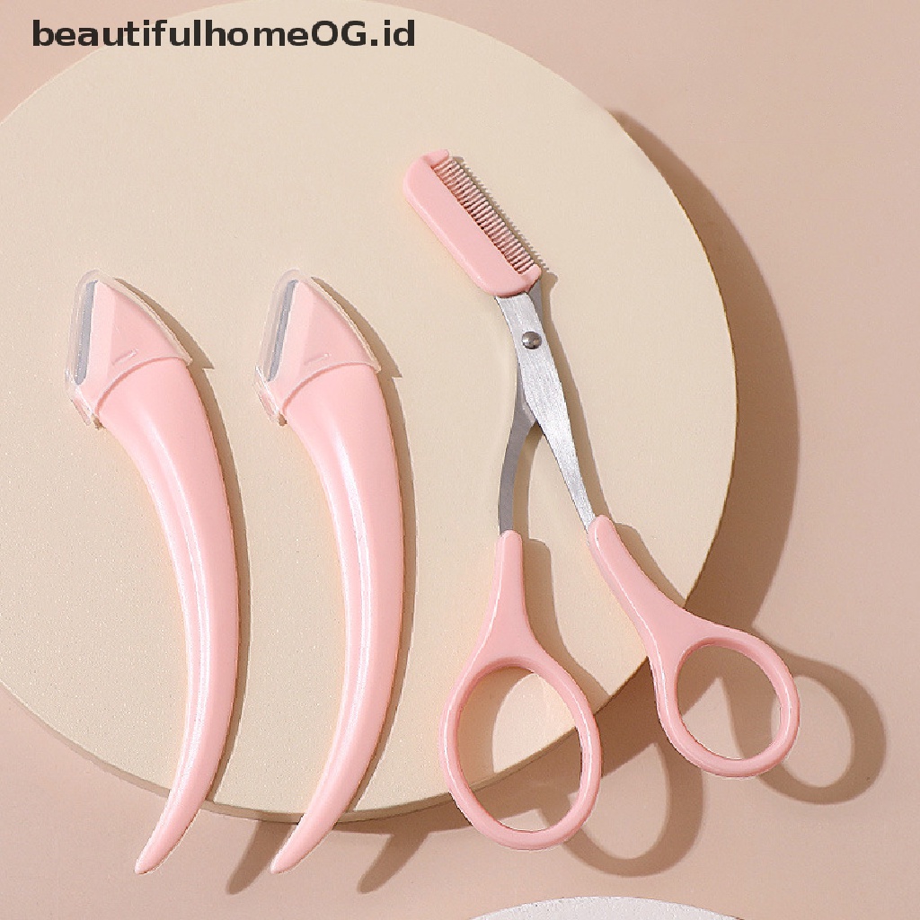 // Lebaran// Pemotong Alis Stainless Steel Trimmer Eyelash Hair Scissors Remover Shaver **