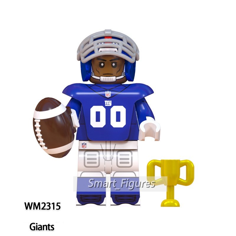 Rugby Series Minifigures New York Giants Los Angeles Rams Rakitan Blok Bangunan Mainan Hadiah Anak Dekorasi Desktop