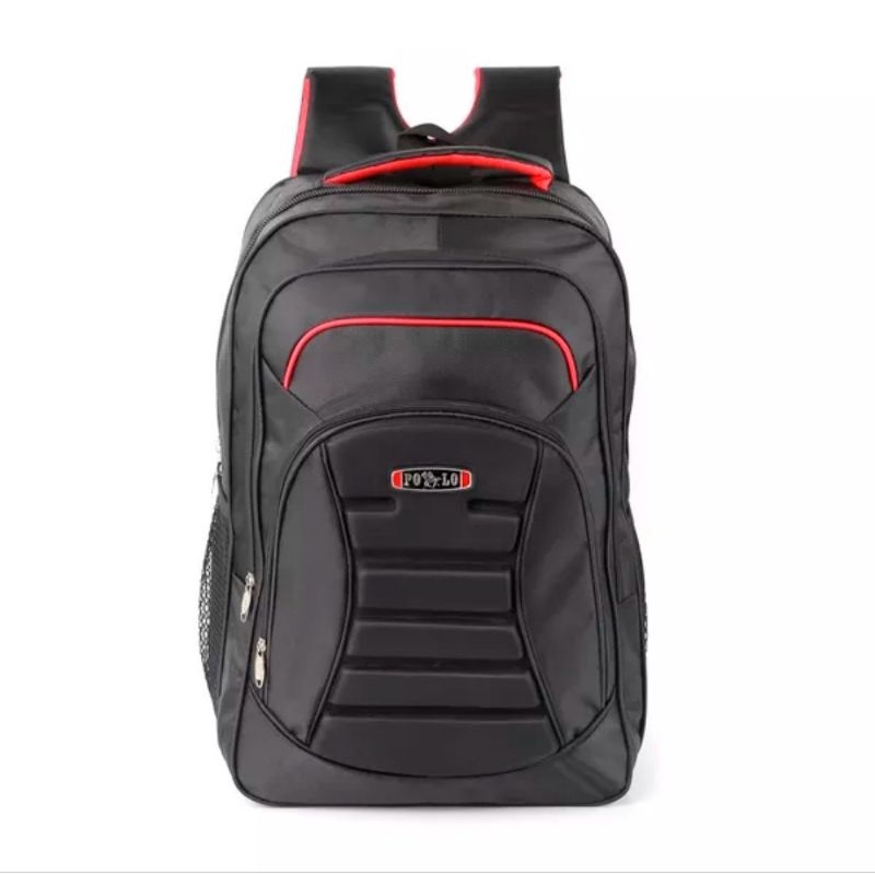 Tas Ransel Pria Polo-Tas Ransel Sekolah Kuliah Kerja Pria-Tas Ransel Sekolah Anak SD SMP SMA SMK-Tas Kerja Pria-Tas Ransel Laptop 14.inchi-Tas Pria Hitam Polos