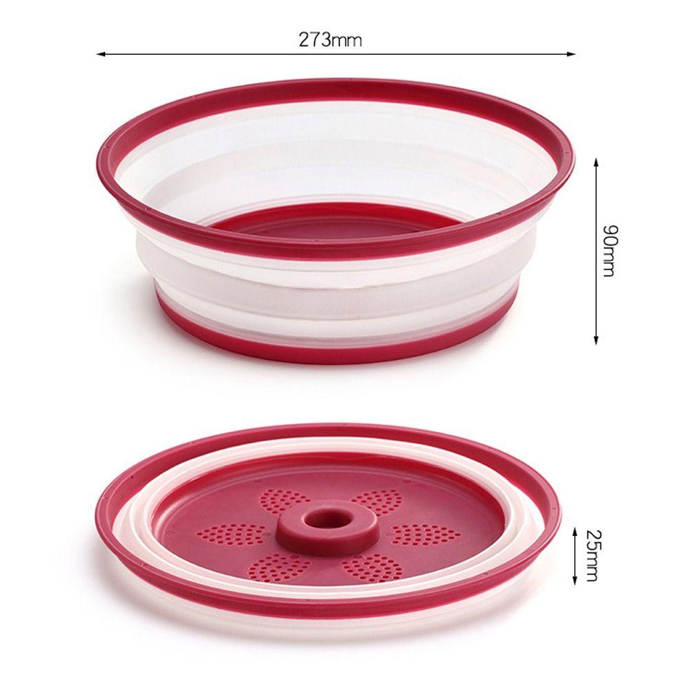 R-FLOWER Food Cover Foldable Round Dish Dessert Storage Tray Tempat Display Buah Kue Roti Piring Penutup Makanan Tahan Debu