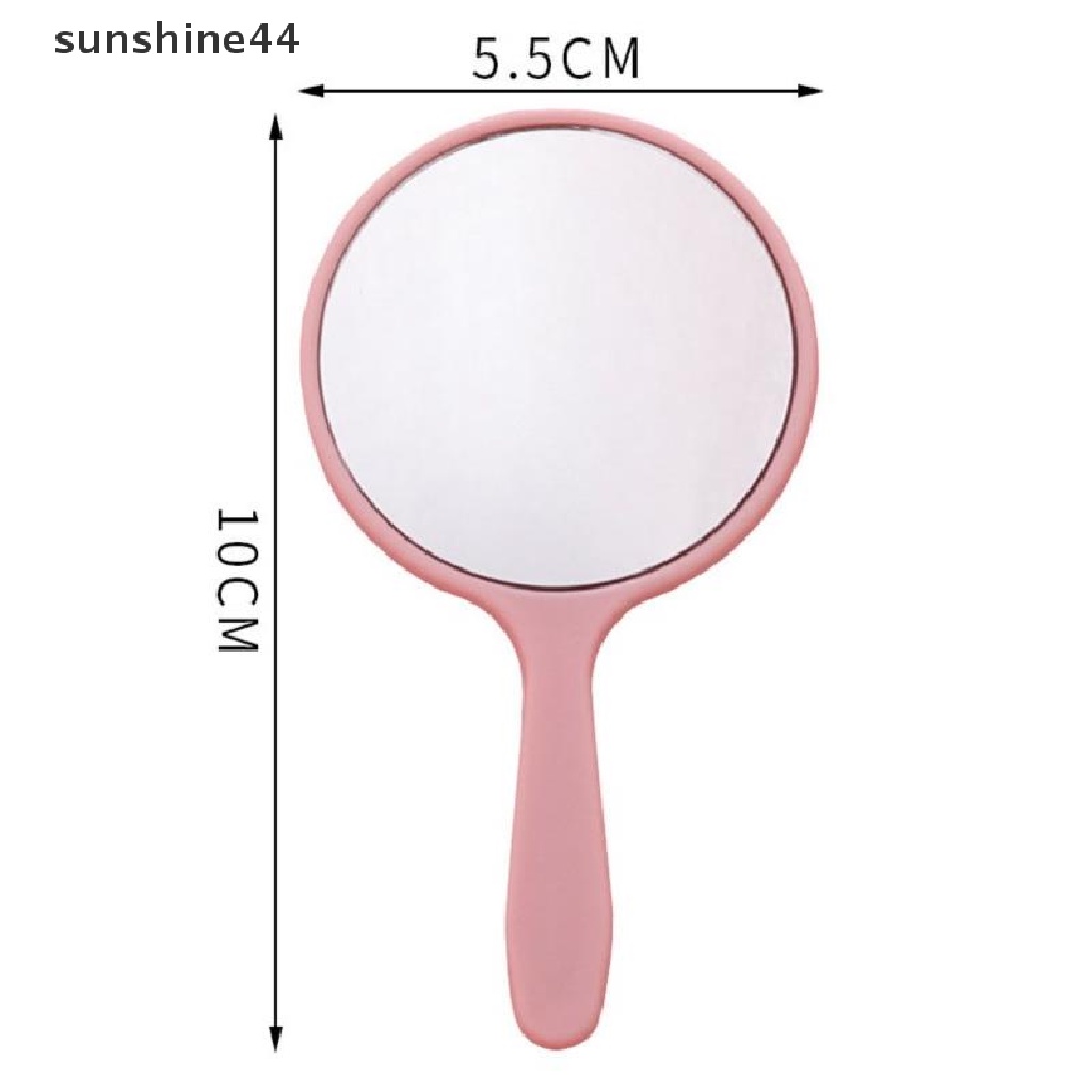 Sunshine Cermin Rias Genggam Round Vanity Mirror Dengan Handle Hand Mirror Cosmetic ID